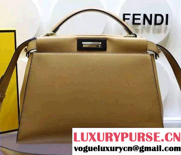 Fendi Calfskin Peekaboo Bag With Contrasting Edges Brown 2015/2016