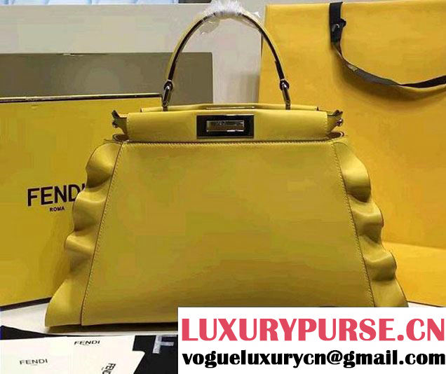 Fendi Wavy Peekaboo Runway Bag Yellow Fall Winter 2016