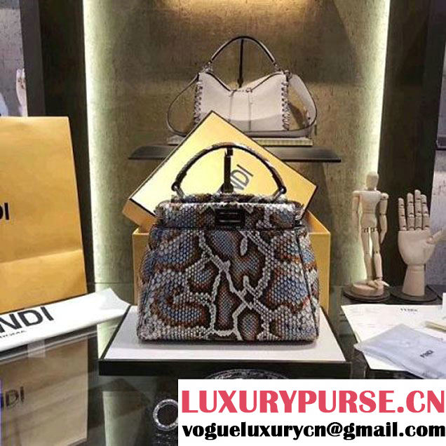 Fendi Mini Peekaboo Handbag In Python Leather 01 2017 (7112554 )