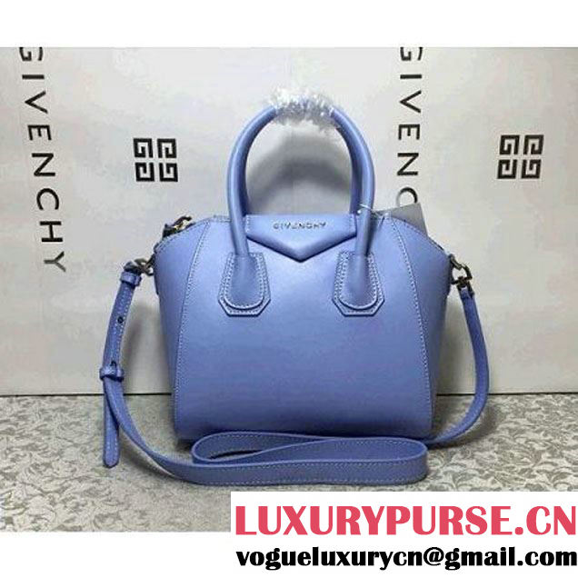 Givenchy Mini Antigona Tote Bag in Baby Blue Smooth Calfskin (KAIYIN-042212 )