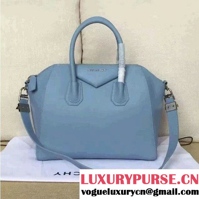 Givenchy Small/Medium Antigona Deer Veins Calfskin Bag in Sky Blue (JX-6071331 )