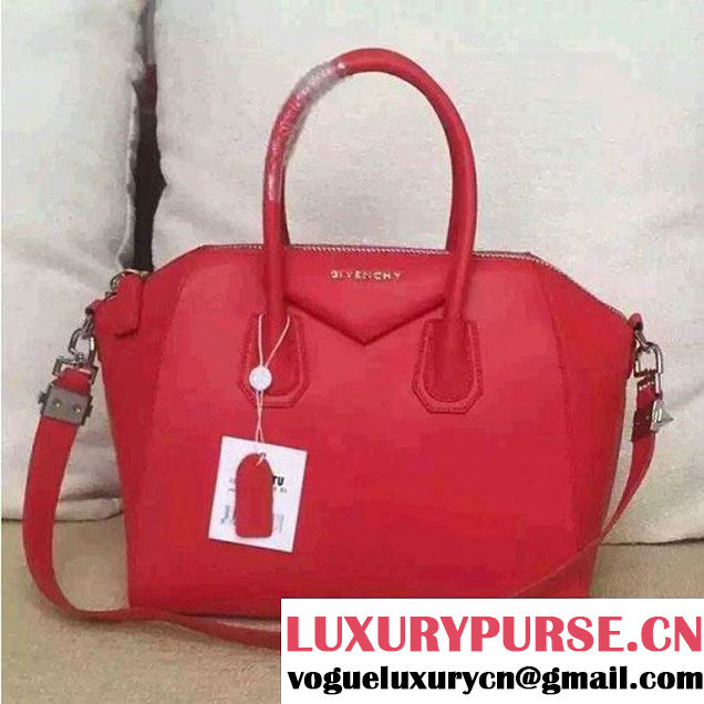 Givenchy Small/Medium Antigona Bag in Smooth Calfskin Red (SHW) (JX-6041350 )