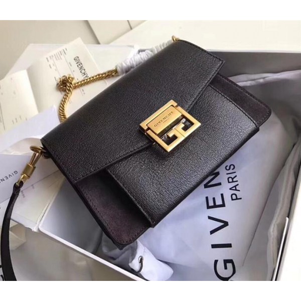 Givenchy GV3 Lambskin Shoulder Bag Black/Gold 2018