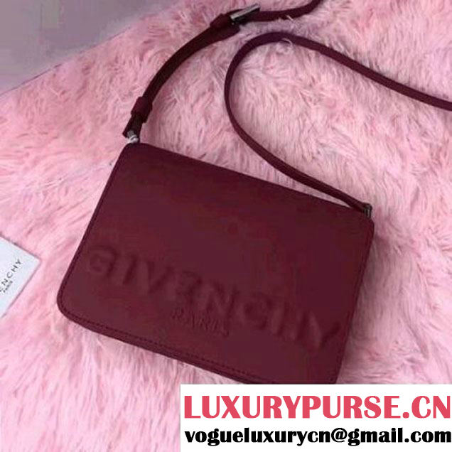 Givenchy Embossed Calf Leather Shoulder Bag Burgundy 2017 (YS-7102310 )