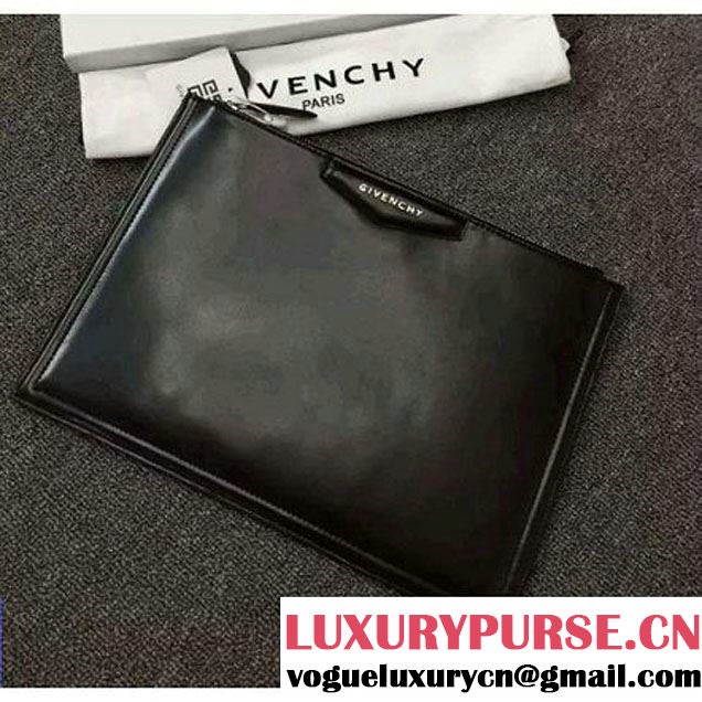 Givenchy Antigona Pouch Clutch Bag in Smooth Calfskin Black 2016 (YS-6071535 )