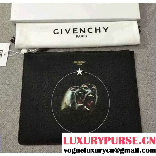 Givenchy Monkey Printed Small Pouch Clutch Bag in Griany Calfskin 2016 (YS-6071567 )