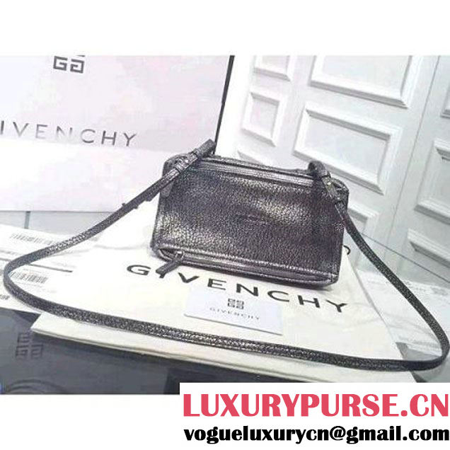 Givenchy mini pandora shoulder bag in Original Deerskin Grey-Silver (GAODE-082442 )