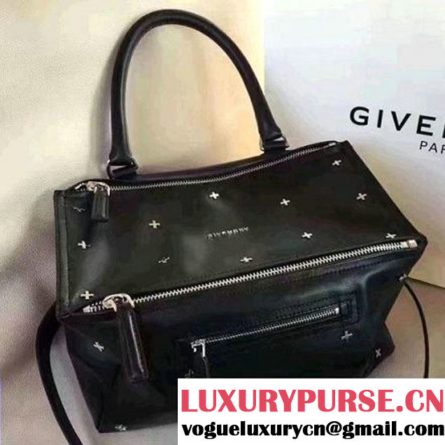 Givenchy Medium Pandora Bag In Black Calfskin With Metal Cross 2017 (YZ-7032425 )