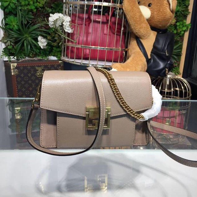 Givenchy GV3 Shoulder Bag 22cm Grained Calfskin Leather Spring Summer 2018 Collection Beige