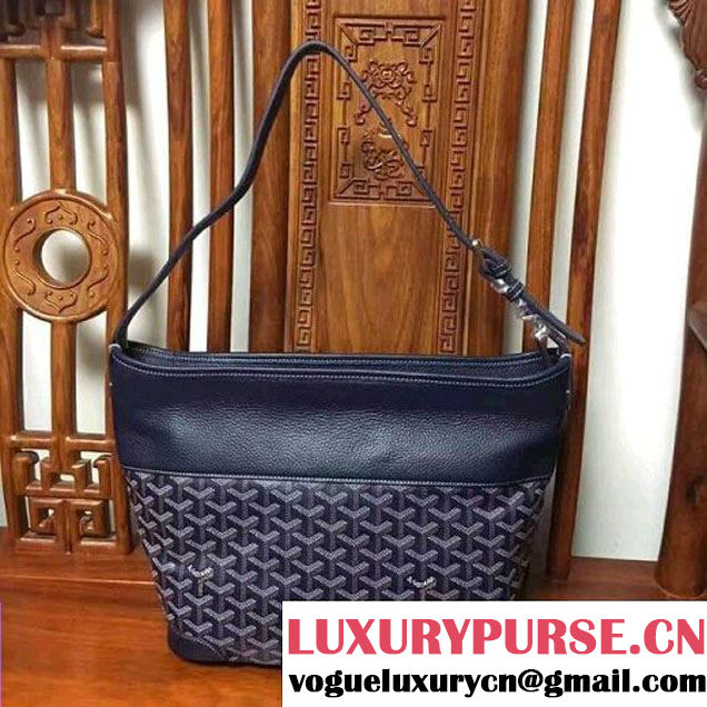 Goyard Leather and Canvas Shopping Bag Blue (1A171-7062928 )