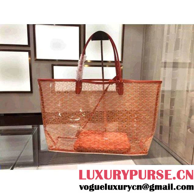 Goyard Saint Louis Transparent Shopping Tote Bag Orange (1a178-6041850 )