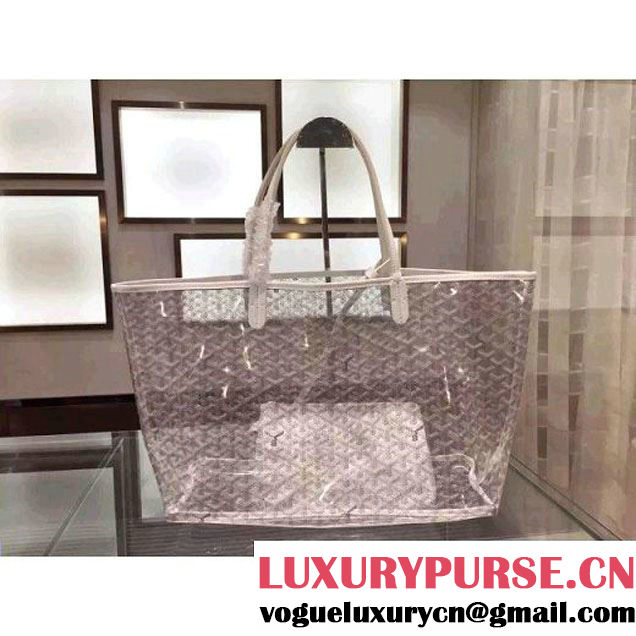 Goyard Saint Louis Transparent Shopping Tote Bag White (1a178-6041855 )