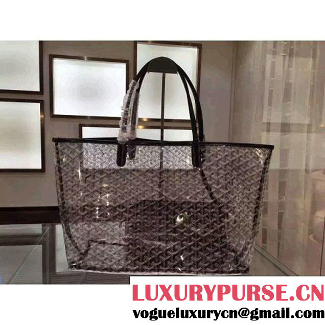 Goyard Saint Louis Transparent Shopping Tote Bag Black (1a178-6041859 )