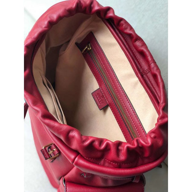 Gucci RE(BELLE) Leather Backpack Bag 526908 Red 2018