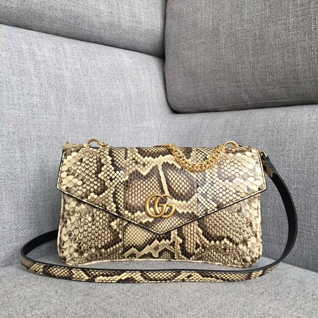 Gucci Python medium double shoulder bag 524822 black