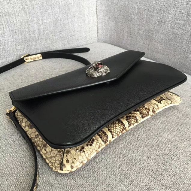 Gucci Python medium double shoulder bag 524822 black
