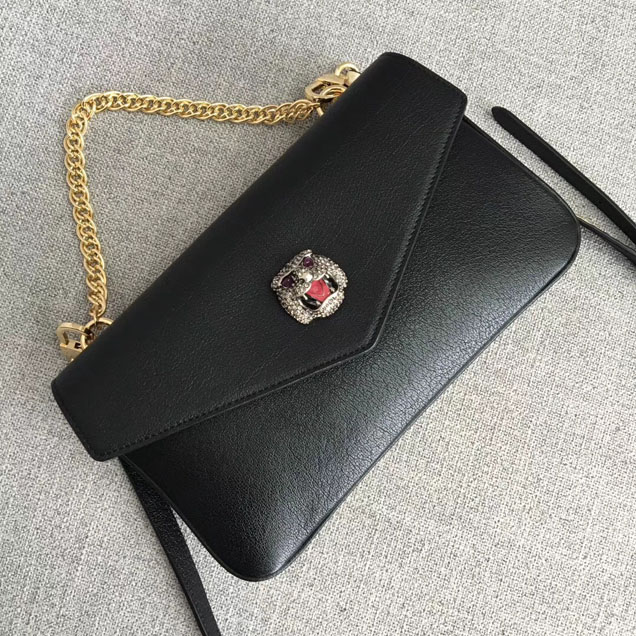 Gucci Python medium double shoulder bag 524822 black