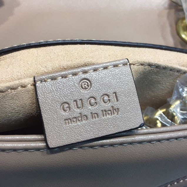 Gucci Marmont Matelasse Shoulder Bag 22cm 443497 Calfskin Leather Spring Summer 2018 Collection Beige