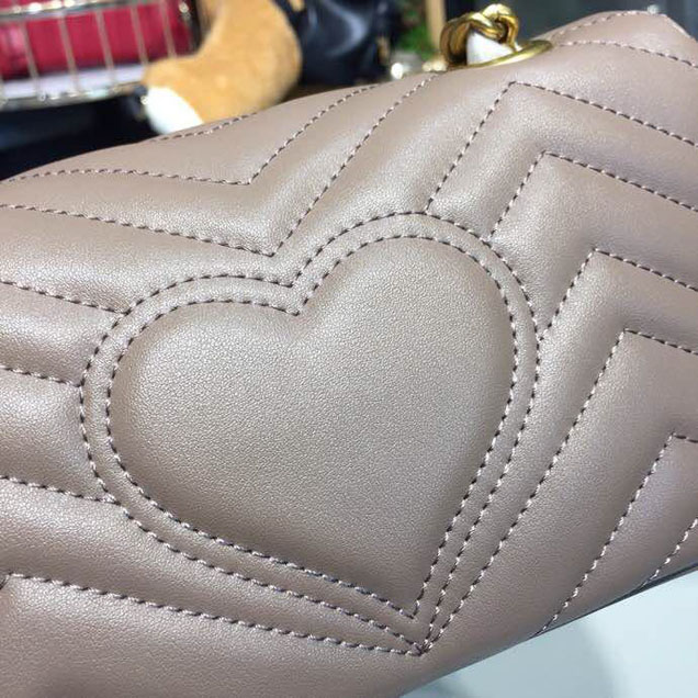 Gucci Marmont Matelasse Shoulder Bag 22cm 443497 Calfskin Leather Spring Summer 2018 Collection Beige
