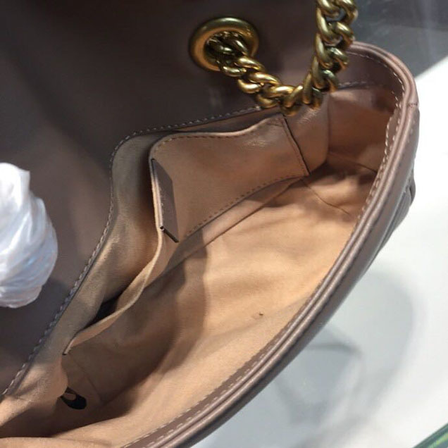 Gucci Marmont Matelasse Shoulder Bag 22cm 443497 Calfskin Leather Spring Summer 2018 Collection Beige