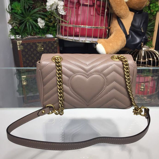 Gucci Marmont Matelasse Shoulder Bag 25cm 443496 Calfskin Leather Spring Summer 2018 Collection Beige