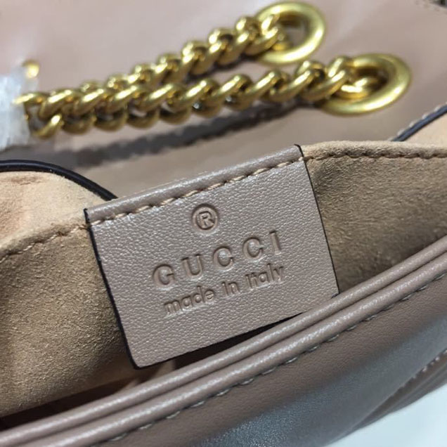 Gucci Marmont Matelasse Shoulder Bag 25cm 443496 Calfskin Leather Spring Summer 2018 Collection Beige
