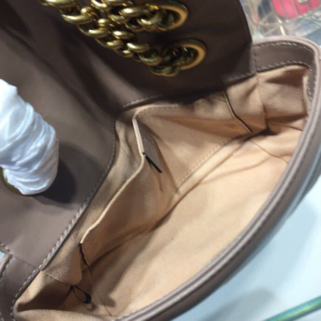 Gucci Marmont Matelasse Shoulder Bag 25cm 443496 Calfskin Leather Spring Summer 2018 Collection Beige