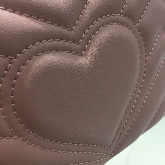Gucci Marmont Matelasse Shoulder Bag 22cm 443497 Calfskin Leather Spring Summer 2018 Collection Dusty Pink