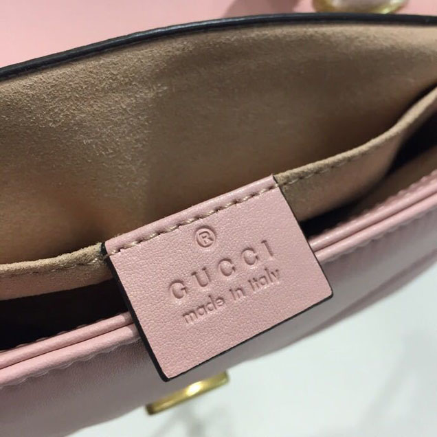 Gucci Marmont Matelasse Shoulder Bag 22cm 443497 Calfskin Leather Spring Summer 2018 Collection Dusty Pink