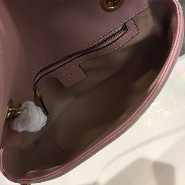 Gucci Marmont Matelasse Shoulder Bag 25cm 443496 Calfskin Leather Spring Summer 2018 Collection Dusty Pink