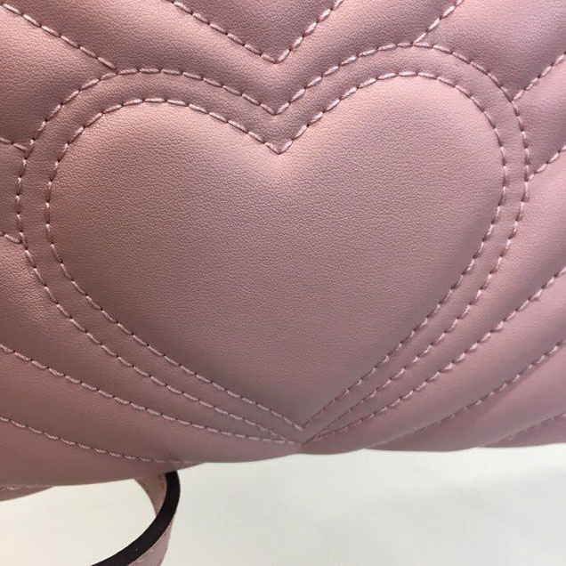 Gucci Marmont Matelasse Shoulder Bag 25cm 443496 Calfskin Leather Spring Summer 2018 Collection Dusty Pink