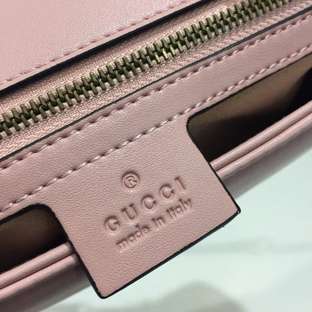 Gucci Marmont Matelasse Shoulder Bag 25cm 443496 Calfskin Leather Spring Summer 2018 Collection Dusty Pink