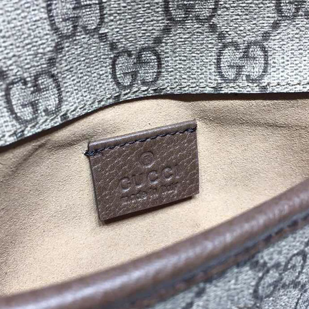 Gucci GucciTotem GG Supreme Messenger 22cm 489617 Calfskin Leather Spring Summer 2018 Collection Brown