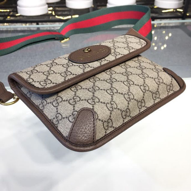 Gucci GucciTotem GG Supreme Messenger 22cm 489617 Calfskin Leather Spring Summer 2018 Collection Brown