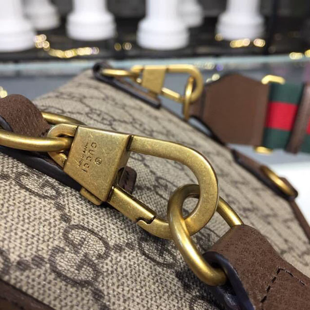 Gucci GucciTotem GG Supreme Messenger 22cm 489617 Calfskin Leather Spring Summer 2018 Collection Brown