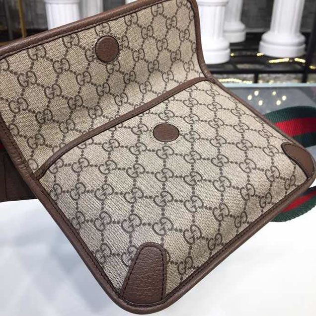Gucci GucciTotem GG Supreme Messenger 22cm 489617 Calfskin Leather Spring Summer 2018 Collection Brown