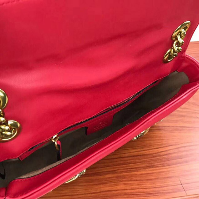 Gucci GG Marmont Medium Matelasse Shoulder Bag 443497 Red