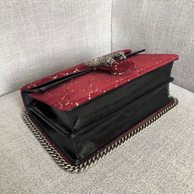 Gucci Dionysus GG Velvet Small Shoulder Bag 400249 Red 2018