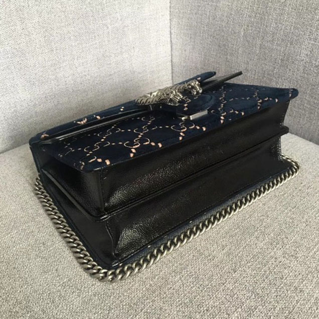 Gucci Dionysus GG Velvet Small Shoulder Bag 400249 Blue 2018