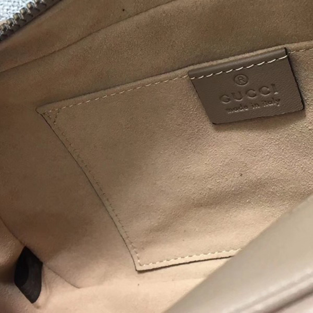Gucci GG Marmont Chevron Shoulder Small Bag 447632 Nude