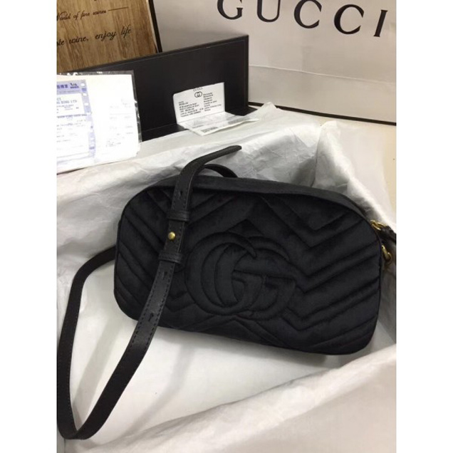 Gucci GG Marmont Chevron Shoulder Small Bag 447632 Crystal Embroidered Star 2018