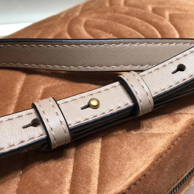 Gucci GG Marmont Matelassé Chevron Shoulder Small Bag 447632 Velvet Taupe 2018