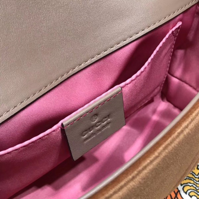 Gucci GG Marmont Matelassé Chevron Mini Chain Shoulder Bag 446744 Velvet Taupe 2018