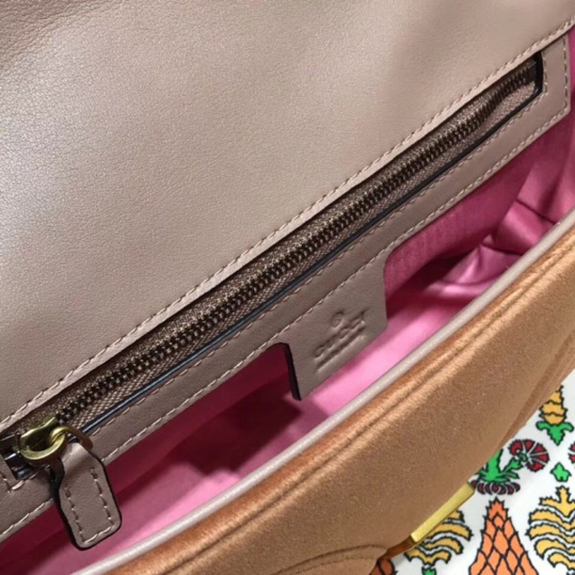 Gucci GG Marmont Matelassé Chevron Small Chain Shoulder Bag 443497 Velvet Taupe 2018
