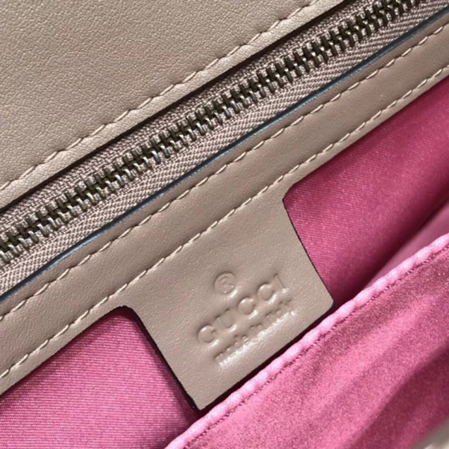 Gucci GG Marmont Matelassé Chevron Medium Chain Shoulder Bag 443496 Velvet Taupe 2018