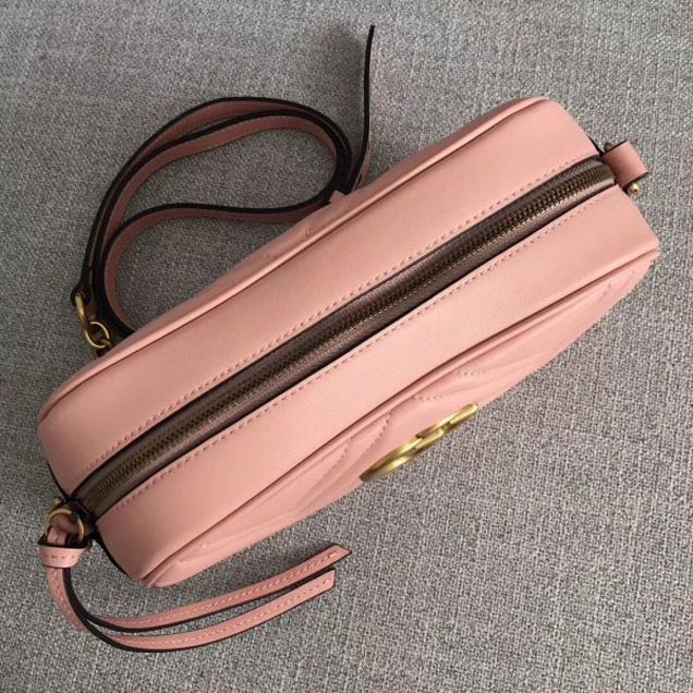 Gucci GG Marmont Chevron Shoulder Small Bag 447632 Pink