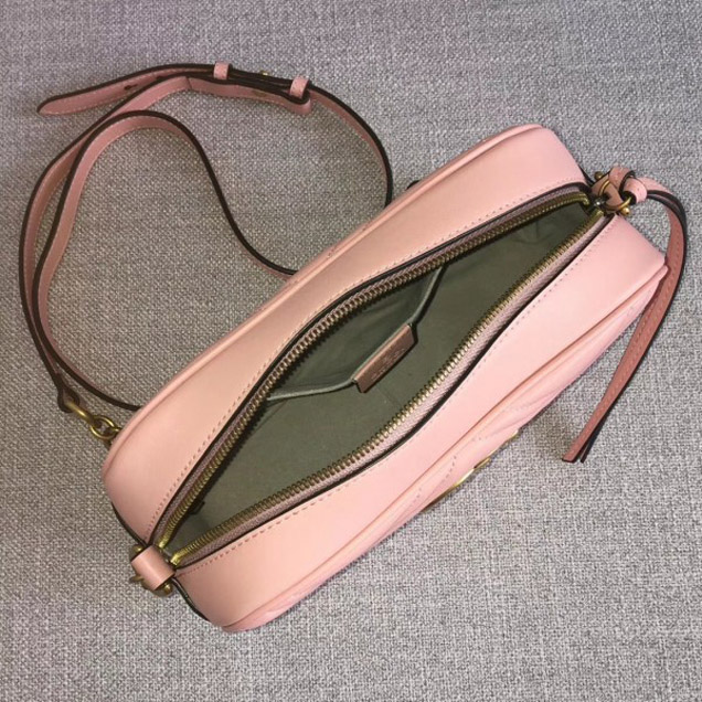 Gucci GG Marmont Chevron Shoulder Small Bag 447632 Pink