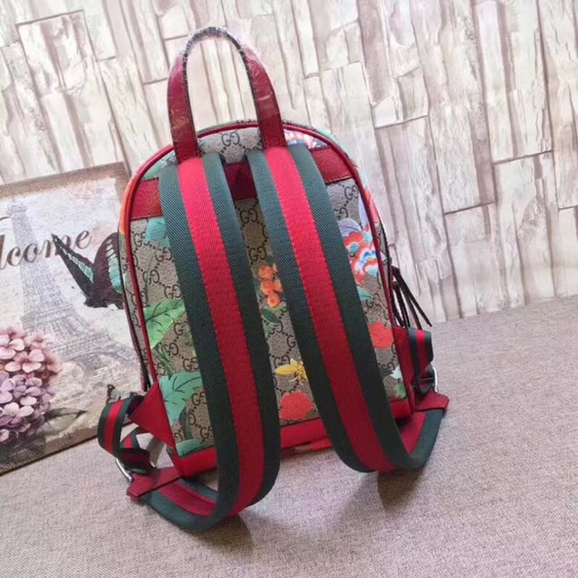Gucci GG Supreme backpack Flower and bird 427042 red