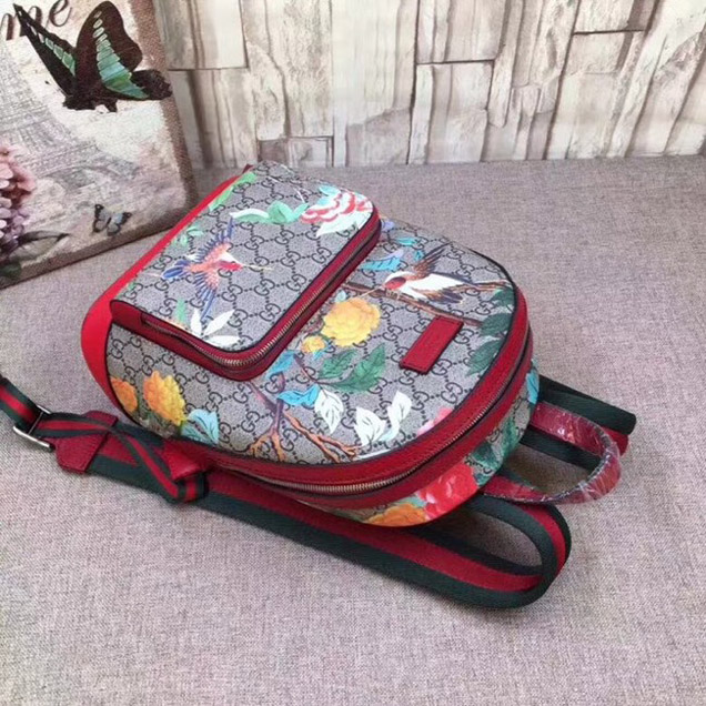 Gucci GG Supreme backpack Flower and bird 427042 red