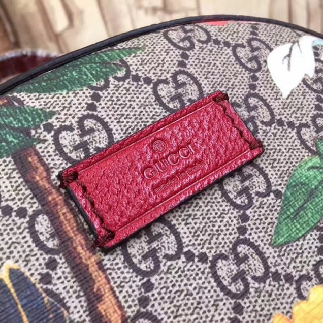 Gucci GG Supreme backpack Flower and bird 427042 red